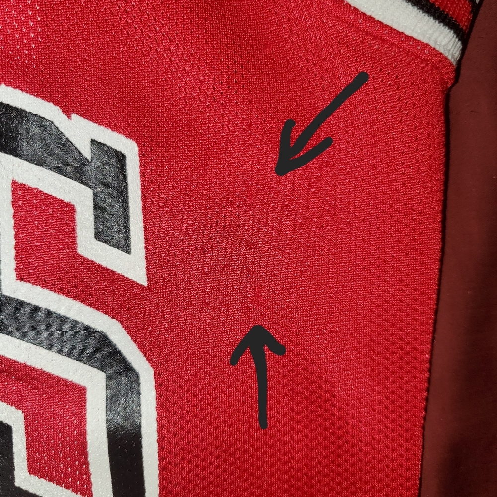 Vintage Michael Jordan Chicago Bulls Road Red Champion Jersey Size 36 - Picture 7 of 10